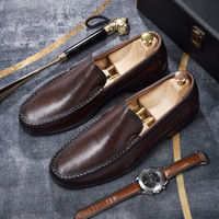 Chaussures pour hommes de marque en cuir pleine fleur, mocassins respirants en cuir véritable, style décontracté chic, printemps/automne
