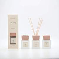 Diffuseur de parfum à bâtonnets LUFU en verre noir carré, style minimaliste, longue durée, marque privée, pour maison, bureau, chambre, vente en gros