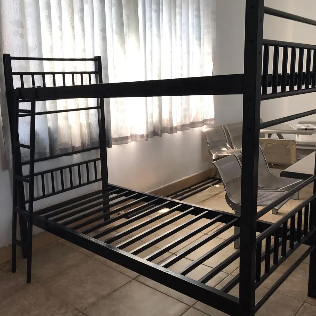 2023 dormitory double cheap metal triple bunk beds sale frame beds for bedroom diassembly square pipe double-layer iron beds