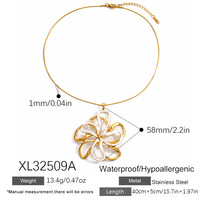 Collier en acier inoxydable SUMMLY avec pendentif fleur creuse et chaîne serpent, collier grande fleur en émail coloré, frais et élégant