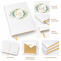 Livre de Vœux de Mariage Personnalisé à Couverture Rigide, Journal de Signature des Invités pour Lui et Elle, Bord Doré, Logo en Feuille d'Or, Impression Souvenir, Kraft, 100 Feuilles