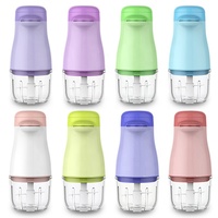 Robot culinaire pour bébé 200W léger en ABS avec bol en verre de 300ml (Mini mixeur électrique, hachoir, broyeur pour l'alimentation quotidienne des nourrissons)