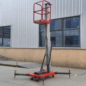 Meja pengangkat tangga hidrolik pengangkat Platform angkat listrik seluler aluminium Aloi tiang tunggal kapasitas 117kg - Product Image 6