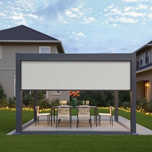 Abat-jour à rouleau extérieur en PVC transparent stores externes transparents imperméables pour la protection de la vue contre la pluie et le vent Technique plaine - Product Image 1