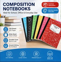 Cahier personnalisé à couverture souple ligné pour étudiants, 100 feuilles, motif marbré multicolore