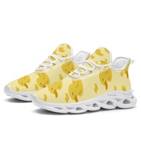 Chaussures de course athlétiques décontractées personnalisées à imprimé canard jaune mignon, grande taille, vente en gros