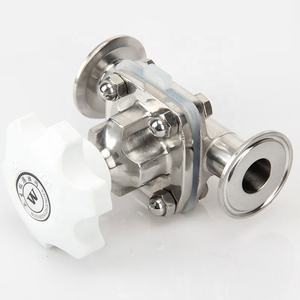 316 स्टेनलेस स्टील मैनुअल सैनिटरी चक-प्रकार डायाफ्राम वाल्व, पूर्ण पोर्ट, 19-51 मिमी ओ. डी., उच्च गुणवत्ता, खाद्य ग्रेड - Product Image 1