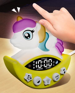 Horloge de bureau numérique au design de dessin animé avec alarme de réveil, veilleuse et entraînement au sommeil - Product Image 2