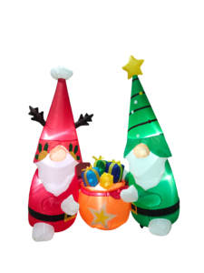 Decoraciones de vacaciones inflables de Gnomo de 5 pies, patio al aire libre, Festival de Navidad, decoraciones de jardín de Gnomo inflables <span class=keywords><strong>Lowes</strong></span> iluminadas - Product Image 4