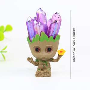 Pierre de cristal de guérison artisanale, <span class=keywords><strong>grappe</strong></span> de quartz Aura, <span class=keywords><strong>arbre</strong></span> en cristal de quartz clair, cadeau d'ornement pour bébé, vente en gros - Product Image 2