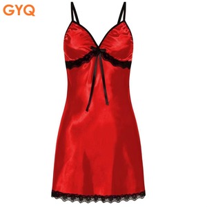 Chemise de nuit en satin de <span class=keywords><strong>soie</strong></span> à col en V pour femme, lingerie sexy pas chère, vêtements de nuit pour femmes, robe de nuit en <span class=keywords><strong>soie</strong></span> - Product Image 1