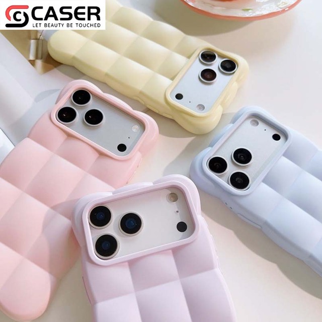 Ins Trendy Cloud Puff Phone Case Soft TPU Solid Color Fresh Cute Simple Shockproof Cell Phone Case for iPhone 13-18pro/promax