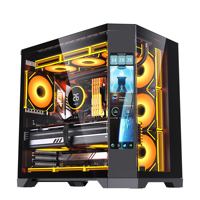 Hot Sale Oversized Screen Display PC Case Cube Glass Sea-view Room Computer ATX Tower Gaming Cabinet 360mm Liquid Cooler Fans