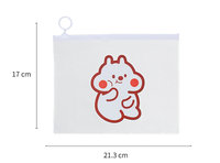 Sac de rangement pour cosmétiques transparent plat A5, imperméable, dessin animé kawaii, grande capacité, trousse à crayons avec fermeture éclair à anneau