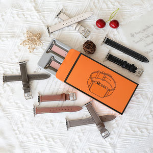 สายนาฬิกาหนังแท้สีน้ำตาลสุดหรูสำหรับผู้หญิงชุดสายนาฬิกาแอปเปิ้ล<span class=keywords><strong>7</strong></span> 41มม. - Product Image 1