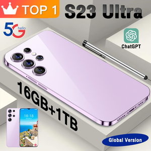 Mới đến S23 siêu 6.8 inch HD toàn màn hình điện thoại thông minh 16 + 1t Android điện thoại di động 108mp phía sau máy ảnh mặt ID mở khóa Tiếng Anh - Product Image 5