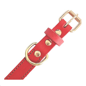 Adjustable Genuine Leather Cowhide Dog Collar with Personalized Engraved Logo Name & ID <b>Tag</b> Alloy Pin Buckle for Pets - Product Image 4