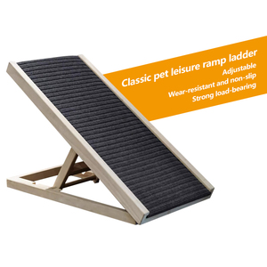 2024 Op Maat Gemaakte Duurzame Huisdier Ladder Ramp Trap Houten Hout Hond Hellingen Verstelbare Hoge Treden Voor Bedden Met Tapijt - Product Image 6