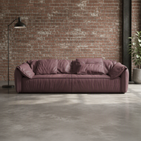Canapé une place en cuir véritable style oreille d'éléphant, mobilier de salon pour petits appartements, style moderne et minimaliste