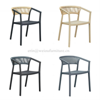 Conception simple moderne fabrication accoudoir chaise en plastique chaise d'extérieur chaises de jardin