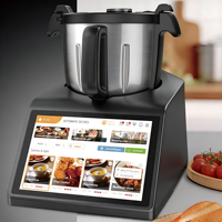 Robot culinaire intelligent 2400W avec écran tactile 10 pouces, bol en acier inoxydable 4,5L, cuiseur thermique