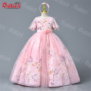 Yoliyolei – robe d'été pour filles de 2 à 5 ans, douce au toucher, imprimé Floral, à volants, avec gros nœud, tenue d'anniversaire, avec <span class=keywords><strong>bandeau</strong></span>, 2023 - Product Image 5