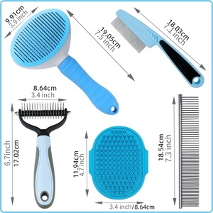 5 adet komple çözüm dökülme Slicker fırça tarak depet aracı <span class=keywords><strong>Pet</strong></span> köpek tımarlama fırçası dökülme kiti - Product Image 2