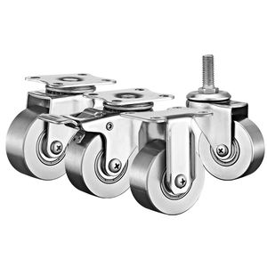 1, 5 'antike hitze beständige Rollen-Industrie wagen räder SUS 304 Anti-Rost-Lenkrad aus massivem Edelstahl - Product Image 2