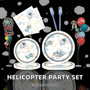 Ensemble de vaisselle jetable en papier écologique sur le thème de l'hélicoptère de dessin animé DAMAI pour fête d'anniversaire des enfants - Product Image 2