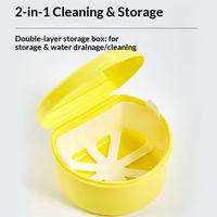 Boîte de rangement portable pour prothèses dentaires avec filtre en maille, sans parfum, idéale pour les voyages en extérieur, pour le rangement des prothèses et des aligneurs