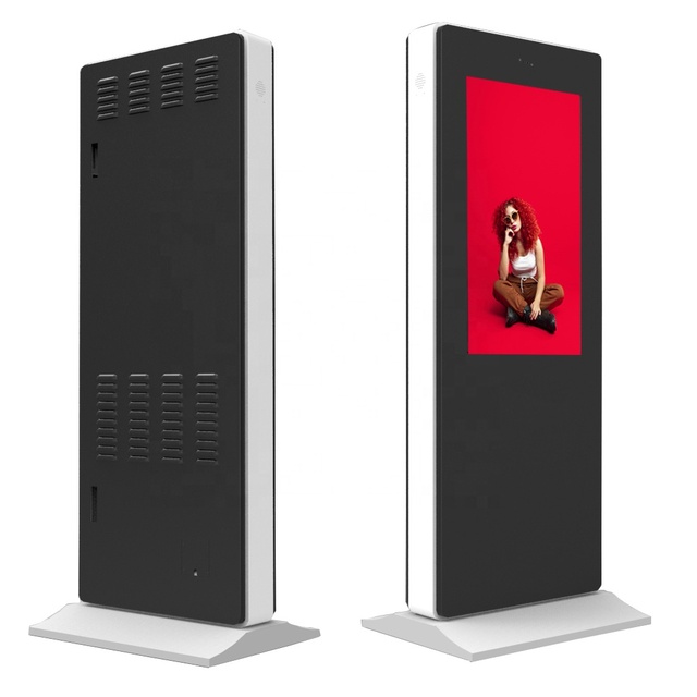 Smart Touch Advertising Machine 32 Inch 2500nits Outdoor Weather Proof and Waterproof Woden Box Outdoor Kiosk Nuts Stand Kiosk