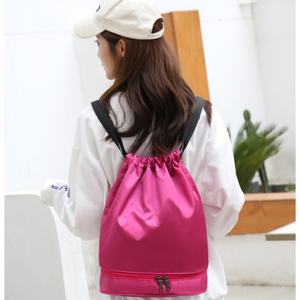 Factory OEM Oxford Casual Sport Backpack Custom logo Waterproof <b>Drawstring</b> Backpack with Shoe Compartment - Product Image 6