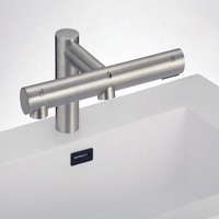 Robinet de lavabo 3-en-1 en laiton de style contemporain avec distributeur de savon liquide à moteur 1200W – En stock