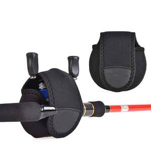 Housse de protection pour moulinet de pêche, noire avec garniture rouge, en nylon, pour moulinets de pêche à lancer, spinning et tambour - Product Image 3