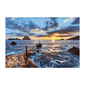 The Best Selling Sea Sea Sun Rising Sunset Diy Painting By Number Wall Art Decoration Painting On Canvas