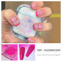 Poudre à ongles fluorescente professionnelle Bojun série Y, 12 couleurs, pigment néon vif longue durée pour gel UV