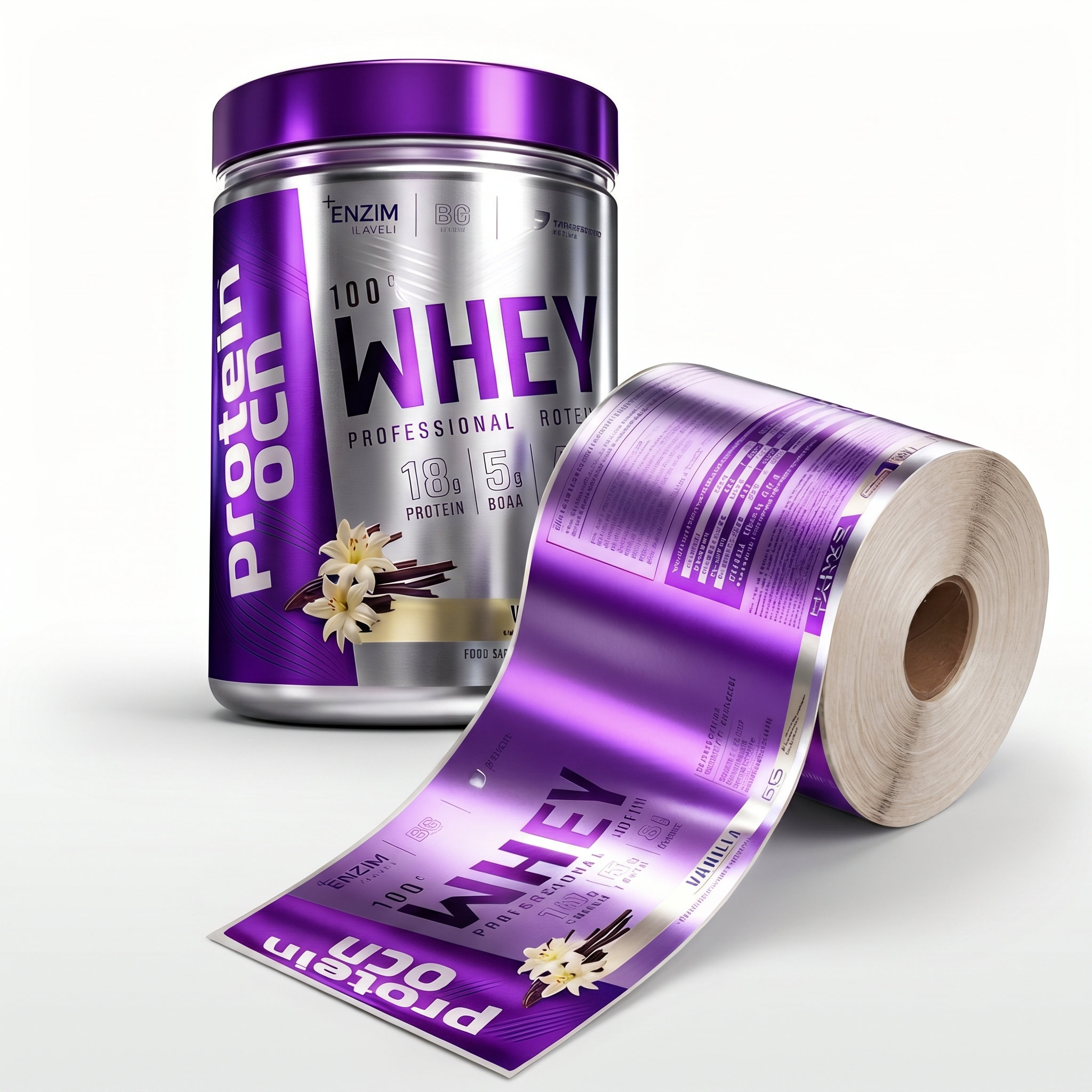 Custom Durable Eco-Friendly Bright Silver or Gold Foil Hot Adhesive Label Stickers Waterproof Packaging for Health Supplements