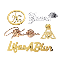 Broches de mode personnalisées pour femmes et hommes, en métal doré ou argenté, avec initiales, lettres, logo, épingle de revers, broche personnalisée