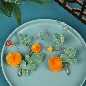 Nouvel accessoire de maquillage créatif et polyvalent en velours frais, inspiré du Zen, fait main, design original automne/hiver, coiffe Hanfu - Product Image 3