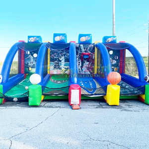 Outdoor part kids funny 4 in 1 sports shooting games inflatable basketball goal games - Product Image 2