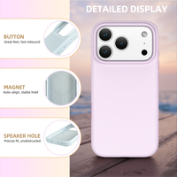 Coque en silicone liquide antistatique, magnétique, au toucher doux, avec logo personnalisé, antichoc, durable, pour iPhone 18 Pro Max