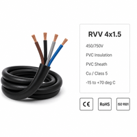 Câble souple RVV H05VV-F équivalent, gaine PVC, 300/500V, multiconducteurs, fil de cuivre souple, pour appareils intérieurs, prix usine OEM ODM