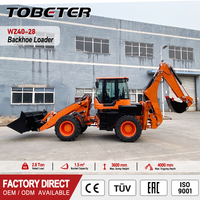 85KW 2800kg Backhoe Loader Hidrolik Kedalaman Penggalian Maksimum Turbo Diesel Alat Berat Konstruksi Excavator Roda