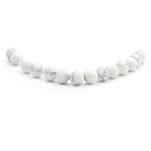 Filo di Perle Sfuse all'Ingrosso in <span class=keywords><strong>Pietra</strong></span> Naturale <span class=keywords><strong>Howlite</strong></span> Bianca per Creazione di Gioielli MS002 - Product Image 6