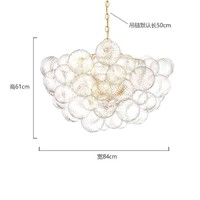 Lustre Rétro Américain en Verre Suspendu, Design de Luxe pour Villa, Salon, Salle à Manger, Lampe Créative