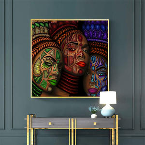 Mujeres étnicas africanas tatuaje cara retrato pintura carteles pared arte impresiones imagen decoración del hogar Cuadros - Product Image 2