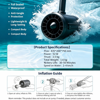 Jet ski gonflable motorisé, bateau électrique flottant pour piscine avec propulseur sous-marin pour enfants et adultes, sports nautiques d'été en plein air sur le lac