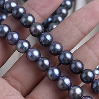 Perles rondes de Tahiti de 8 mm, presque parfaites, de couleur naturelle, non-nucléées, perles en vrac, eau douce naturelle, accessoires de bijoux DIY