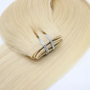 Groothandel 100% Echte Remy Naadloze Clip-In Hair Extensions Cuticula Uitgelijnd Menselijk Haar Clip In Hair Extension