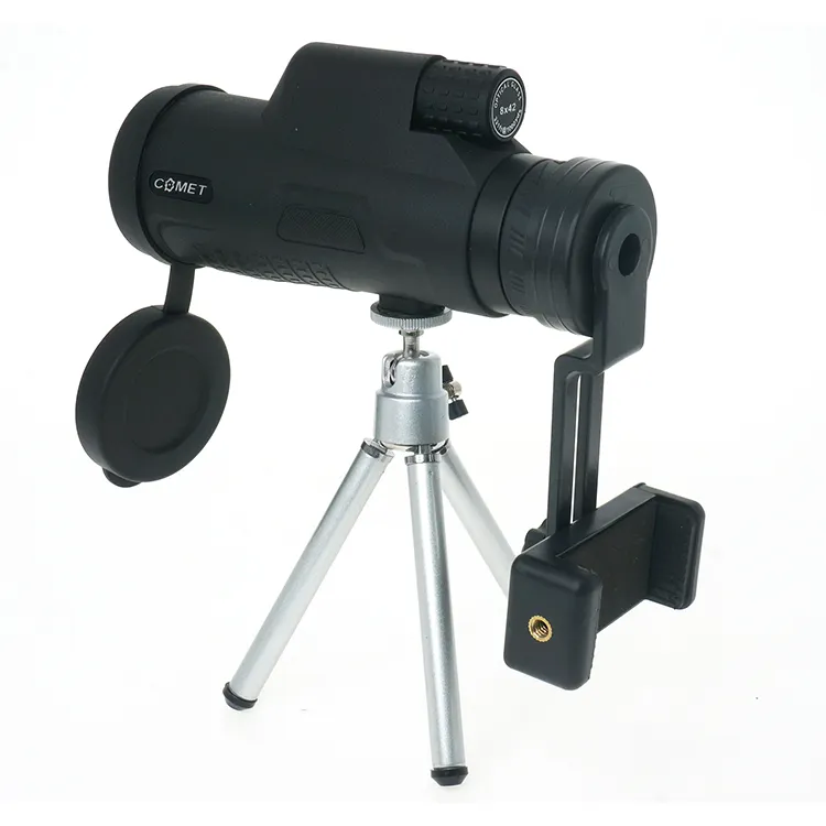 Wholesale Comet 8x42 Telescope Zoom Monocular Big Optical Lens High Definition with Tripod and Telephone Clip